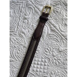 BRIGHTON Men's Brown Leather & Canvas Belt Size 34